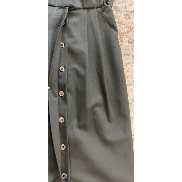 Ganni Pleated Midi Dress Womens Size XS Black Office - Picture 6 of 10